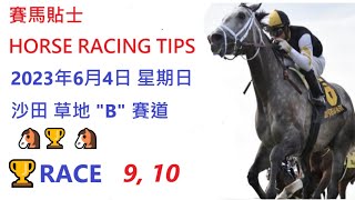 🏆「賽馬貼士」🐴2023年 6 月 4 日💰 星期日  😁 沙田 香港賽馬貼士💪 HONG KONG HORSE RACING TIPS🏆 RACE  9  10      😁