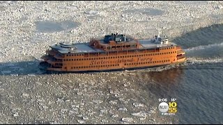 Ferries Slice Through Foot-Thick Ice On Frozen Waterways