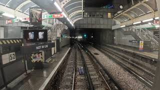 London Underground. Reversing west to east at Hounslow Central. Drivers POV. Night video