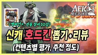 【AFK: 새로운 여정】 물리딜 상대 1vs5 무적ㅋㅋㅋ 신캐 호드킨 뽑아야 할까요? 챔+ 10강 뽑고 써본 후기