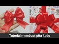 how to make gift decoration ribbon||cara mudah membuat pita hiasan kado