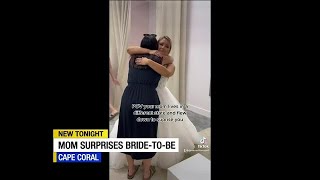 Future bride reunites with mother who flew in to surprise her while dress shopping