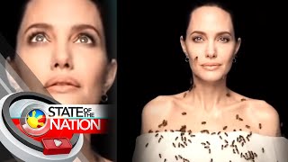 Angelina Jolie poses covered with real bees to raise awareness for bee conservation efforts | SONA