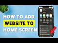 iOS 2: How To Add Website To Home Screen | Create Website Shortcut On Home Screen (2026)