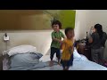 cute vid of raphael jumping on bed with friend