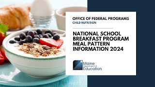 School Breakfast Program Meal Pattern 2024