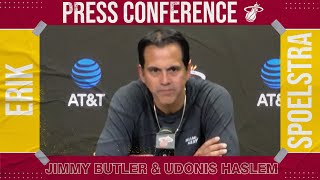 Erik Spoelstra addresses Jimmy Butler & Udonis Haslem altercation during timeout | NBA on ESPN