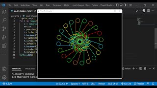 Python Turtle Graphics - 25 | Cool Shape Drawing | Python Turtle Coding Video | Learnonpy |