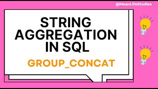 String Aggregation in SQL (Group Concat) #sql #dataanalyst #dataengineers