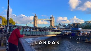 Beautiful Sunny Winter Day ☀️ at London Bridge | London Walking Tour in 4K