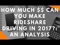Uber and Lyft Fare Analysis: How Much Money Can You Make Rideshare Driving in 2017?