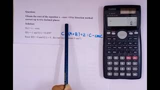HOW TO FIND ROOT OF EQUATION BY BISECTION METHOD USING CALCULATOR | NUMERICAL METHODS | ENGG. MATHS