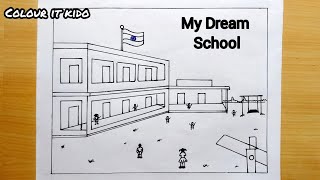 Mo swapnara bidyalaya Drawing | My dream school Drawing competition | My dream school Drawing