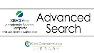 EbscoHost Databases Advanced Search