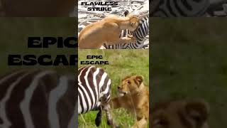 Lion Chases a Zebra in the Wild! 🦁🏃‍♂️⚡