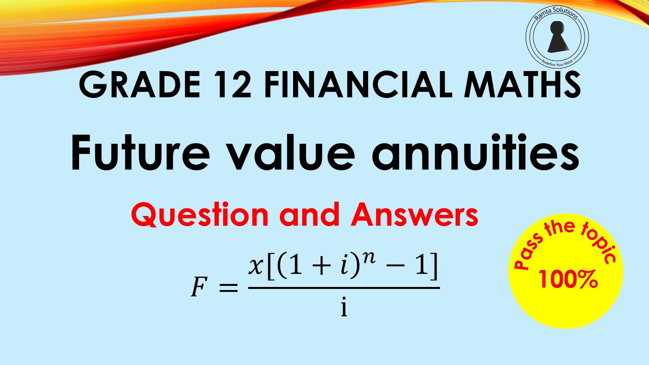 Grade 12 Financial Maths | Future Value Annuities Exam Questions And ...