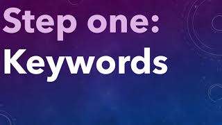From question to keywords: Beginning academic research