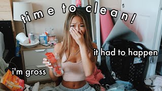 CLEANING MY HORRENDOUS ROOM! declutter + organize *satisfying*