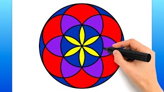 How To Draw A Geometric Circle Design (Easy Drawing Tutorial)