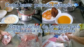 COMO ORGANIZAR LA CARNE  | COMO HACER PESCADO APANADO | LIMPIEZA DE COCINA