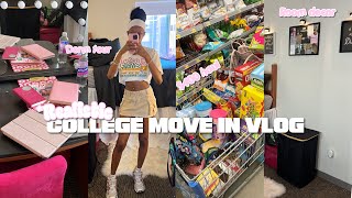 realistic college move in day: road trip, $400 grocery haul, deorating dorm + more