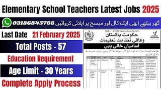 Elementary School Teacher Jobs 2025 | Federal Directorate of Education Jobs 2025 | Govt Jobs 2025