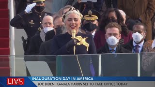 Lady Gaga sings national anthem at Biden inauguration