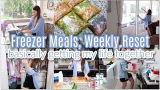 Freezer Meals, Weekly Reset, Getting My Life Together When I Don't Feel Like It! Productive Mom Life