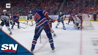 Oilers' Draisaitl Fixes Displaced Net Before Firing Second Goal Over Rittch's Shoulder