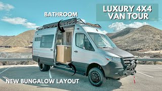 LUXURY 4x4 VAN TOUR | NEW Bungalow Layout w/ platform bed, wet bath and front seating area