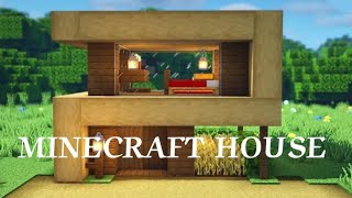 ⚒️ Minecraft : How To Build a Small Survival Wooden Modern House.