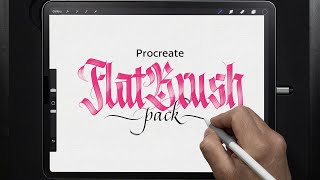 Calligraphy Flat Brush Pack for Procreate