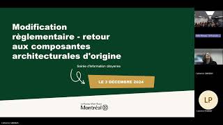 Séance d'information - réglementation sur le retour aux composantes architecturales d'origine