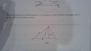 MCR3U 4.8a Ambiguous Case