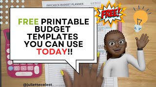 FREE BUDGET TEMPLATES: PRINTABLE!!