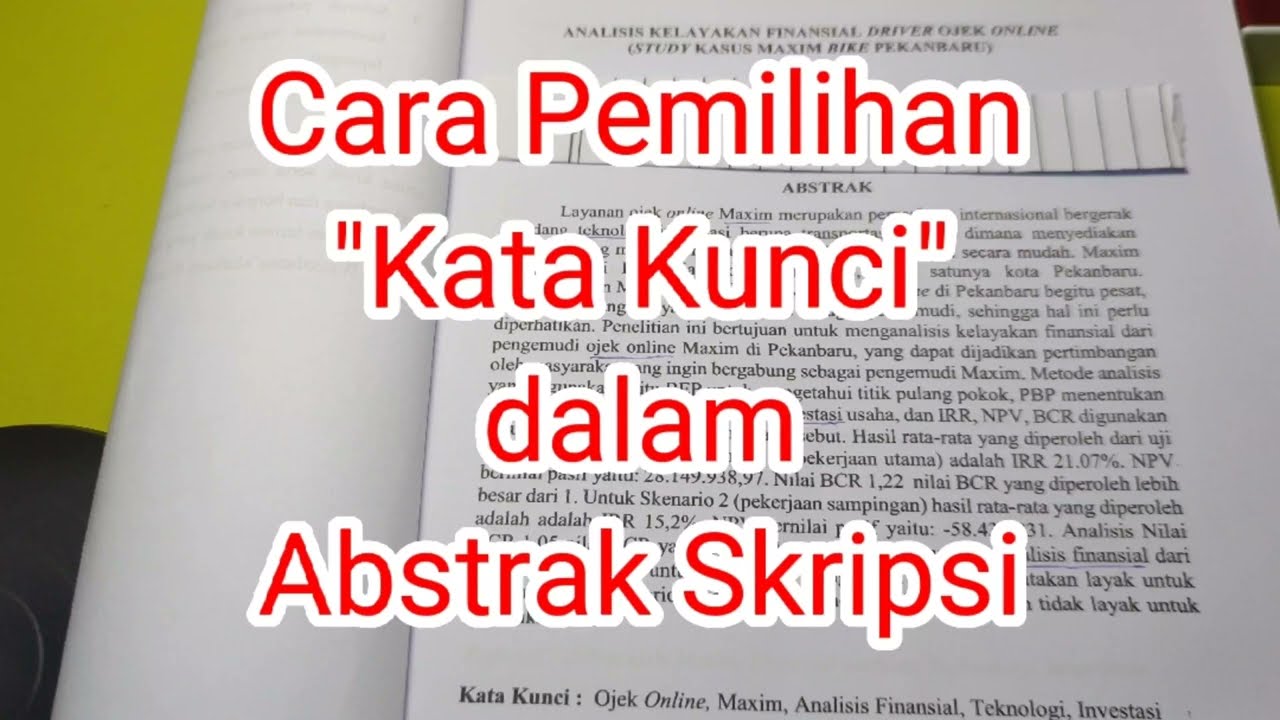 Cara Pemilihan Kata Kunci Dalam Abstrak Skripsi - YouTube