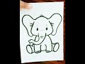 How to Draw An Elephant | Easy Drawing for Kids Step By Step #shorts #drawing #kids #easy #cute #art