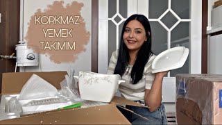 KORKMAZ Bone Selection 60 Parça Yemek Takımı 🍽 | Kutu açılım 📦 | ÇEYİZ ALIŞVERİŞİM #part3