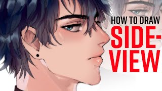 How to Draw SIDE VIEW Anime Face (MALE)