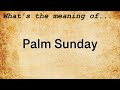 Palm Sunday Meaning : Definition of Palm Sunday