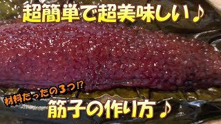 鮭の「筋子」作り方【超簡単】材料たった３つで美味しい筋子が！