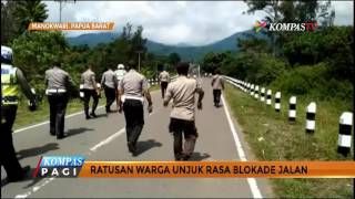 Ratusan Warga Manokwari Blokade Jalan Trans Papua