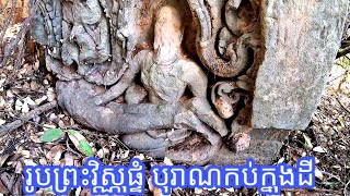 I Found the statue of Vishnu in ruins/ប្រទះឃើញរូប ព្រះវិស្ណុផ្ទំបាក់បែក