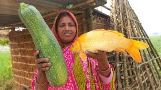 জুকিনি দিয়ে পুকুরের গোল্ডেন কার্প মাছ রান্না Best Squash Fish Curry Zucchini Golden Carp Mach Ranna