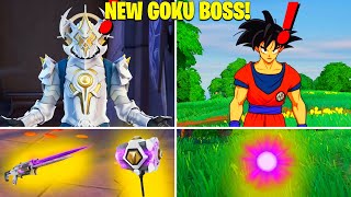 *NEW* Fortnite Chapter 4 ALL BOSSES, ALL MYTHICS! (Dragon Ball Super Boss, Goku)