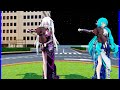 mmd、ハク、ミク、計２人、で、千本桜、バイオリンバージョン