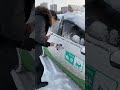 how to unlock a car completely frozen in snow genius trick you need to see shorts shortvideo