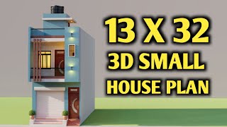 3D 3 Bedroom Shop House Design,13x32 Dukan Ke Sath Makan ka Naksha