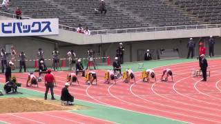 女子100m予選1組 福島千里11.36( 0.6) 織田記念(2012/4/29)