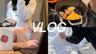 Vlog｜圣诞节前夕金融分析师日常｜堆雪人｜热红酒返场·酱多多的新疆炒米粉·烤牛肠和下雪天太配啦｜圣诞礼物预备备｜小新三分糖